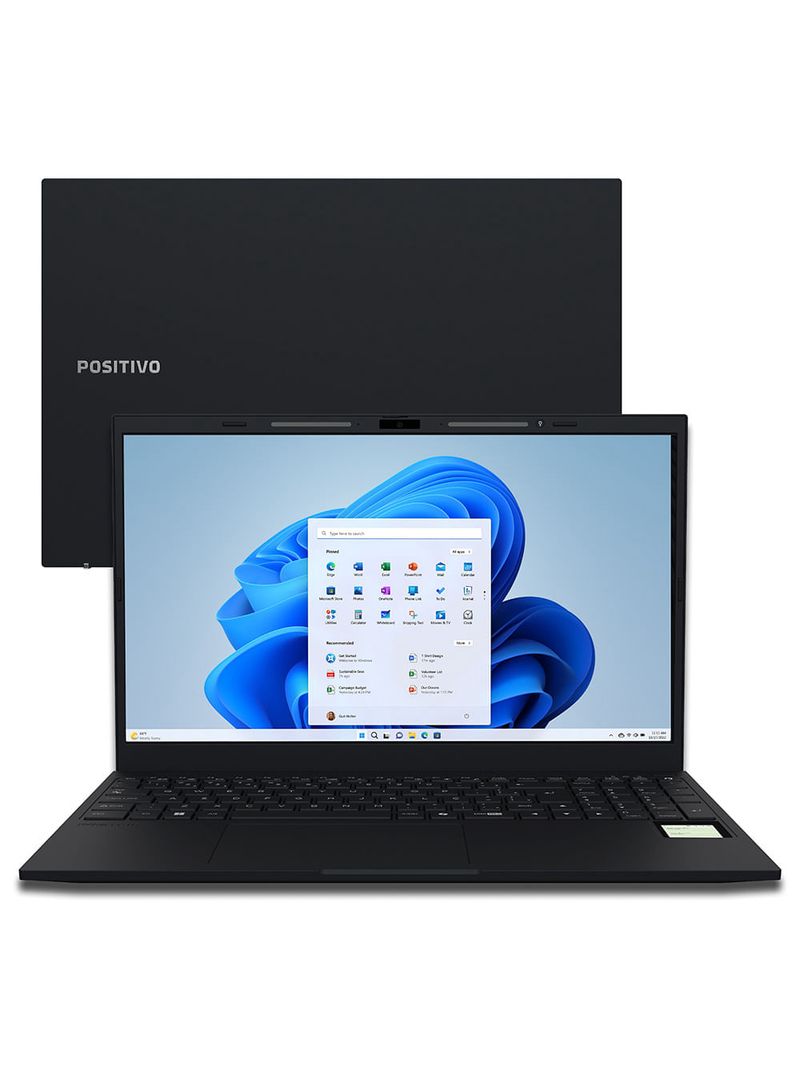 Notebook Positivo Vision R15M AMD® Ryzen 7-5825U Windows 11 Home 32GB 512GB SSD Wi-Fi 6 156” Full HD IPS Minitela - Preto