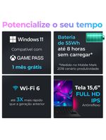 Notebook Positivo Vision R15M AMD® Ryzen 7-5825U Windows 11 Home 32GB 512GB SSD Wi-Fi 6 156” Full HD IPS Minitela - Preto