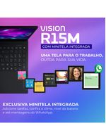Notebook Positivo Vision R15M AMD® Ryzen 7-5825U Windows 11 Home 32GB 512GB SSD Wi-Fi 6 156” Full HD IPS Minitela - Preto
