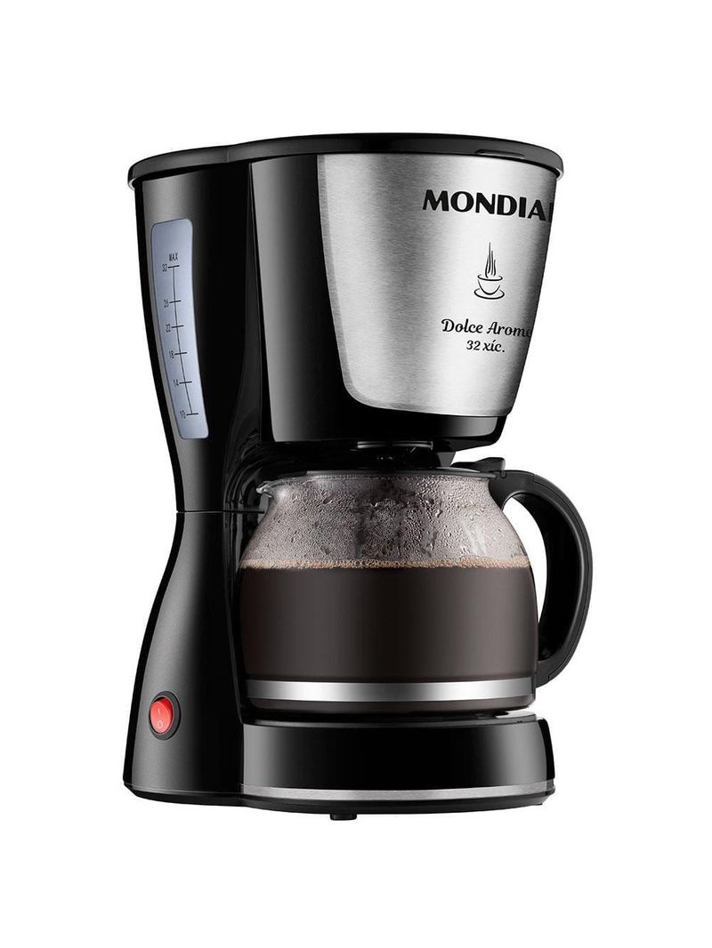 Cafeteira elétrica mondial dolce arome inox c-32i 32 xícaras - preta