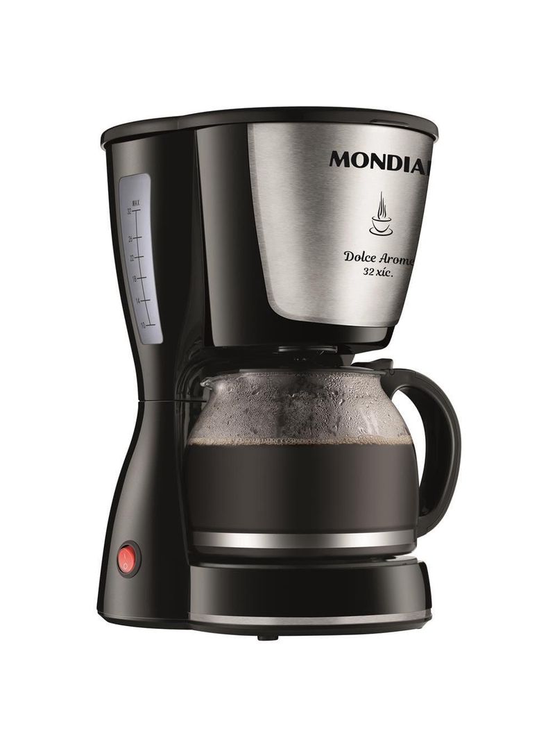 Cafeteira elétrica mondial dolce arome inox c-32i 32 xícaras - preta
