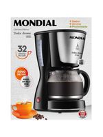 Cafeteira elétrica mondial dolce arome inox c-32i 32 xícaras - preta