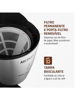 Cafeteira elétrica mondial dolce arome inox c-32i 32 xícaras - preta