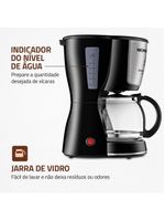 Cafeteira elétrica mondial dolce arome inox c-32i 32 xícaras - preta