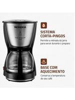 Cafeteira elétrica mondial dolce arome inox c-32i 32 xícaras - preta