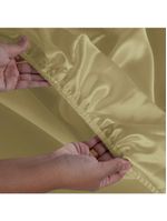 Jogo cama lençol splendore king cetim charmousse alto brilho 4 peças - dourado