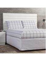 Jogo cama lençol square casal quadriculado percal 180 fios 3 peças - branco