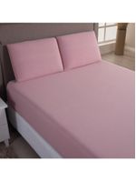 Jogo cama lençol sonnet solteiro malha lisa 100% algodão macio 2 peças - rosê