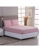 Jogo cama lençol sonnet solteiro malha lisa 100% algodão macio 2 peças - rosê
