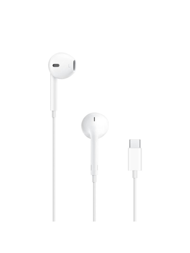 Fone de ouvido apple earpods som estéreo controle integrado usb-c branco