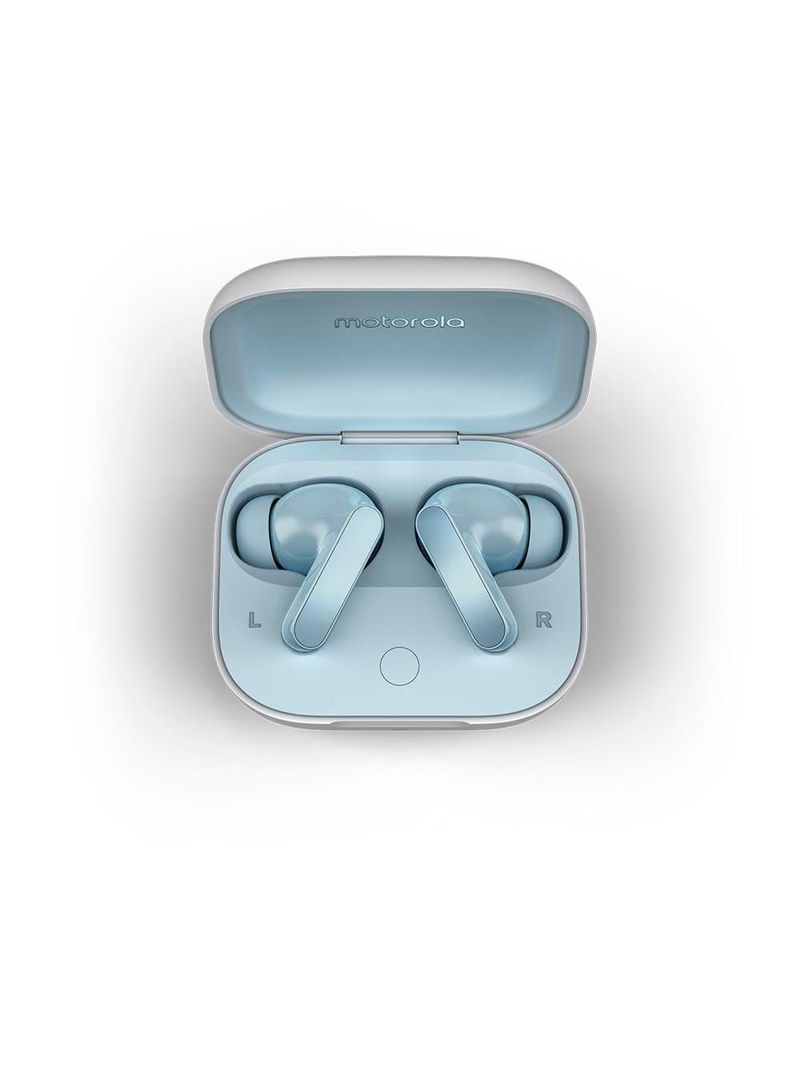 Fone de ouvido sem fio bluetooth motorola moto buds cancelamento de ruído ativo - light blue
