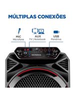 Caixa amplificada mondial cm-150 com bluetooth, usb, rádio fm e função tws - 150w