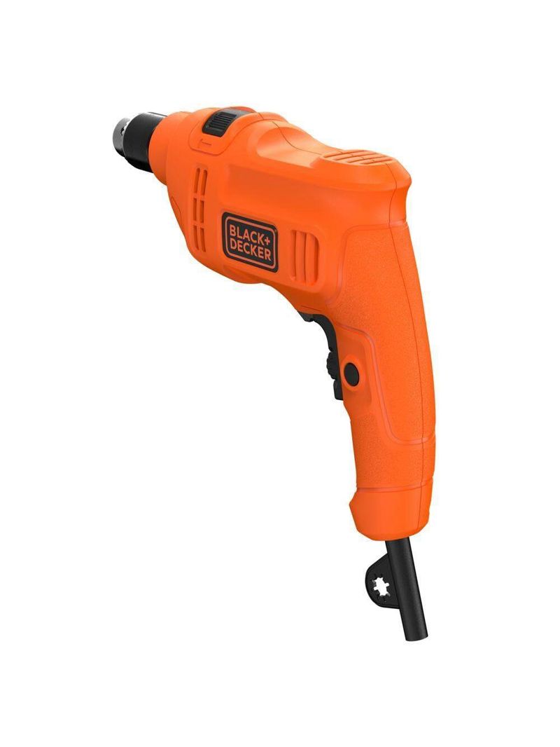 Furadeira de impacto black+decker bed710550 3/8" 550w empunhadura ergonômica gatilho anatômico laranja e preta