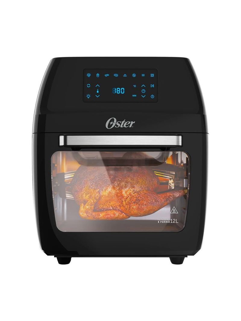 Fritadeira elétrica sem Óleo oster oven fryer ofrt780 3 em 1 12l - preta