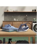 Ferro de passar a vapor e a seco electrolux experience care esi60 com spray, base cerâmica e tecnologia powervapour – azul marinho