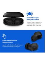 Fone de ouvido philips tat2500bk/00 intra-auricular true wireless bluetooth cancelamento de ruído 24h bateria preto