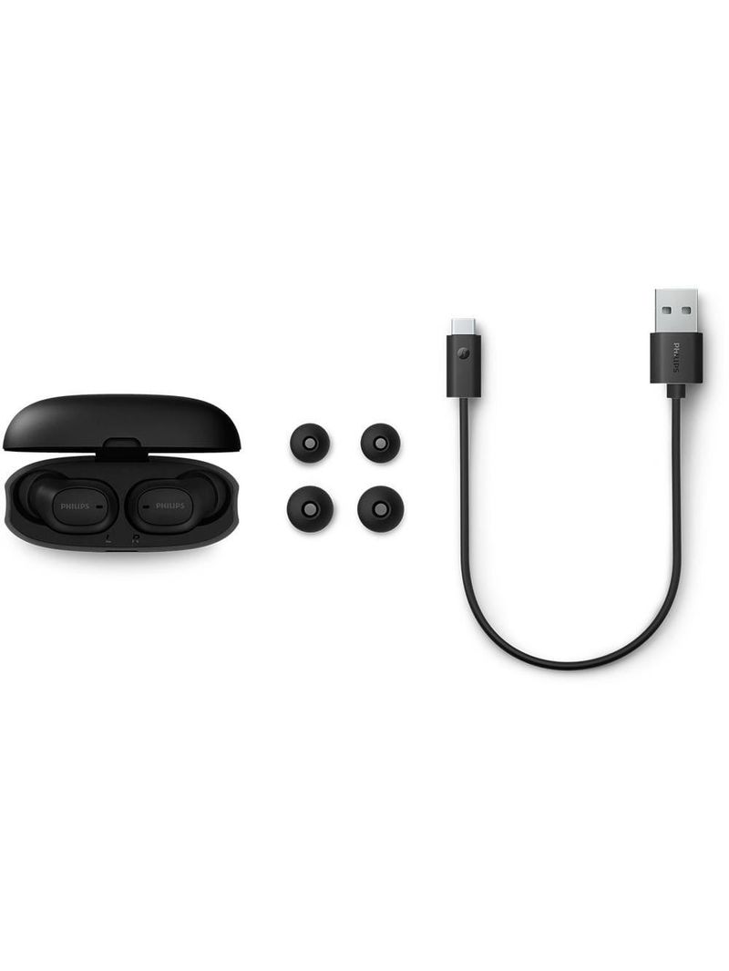 Fone de ouvido philips tat2500bk/00 intra-auricular true wireless bluetooth cancelamento de ruído 24h bateria preto