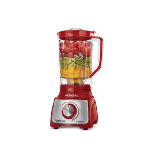 Liquidificador mondial turbo l-1100 3l 1100w 12 velocidades vermelho/inox
