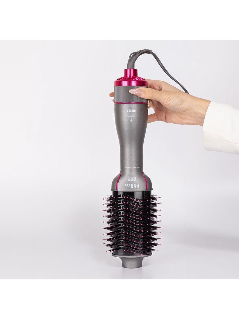 Escova secadora philco advance pes25sr com cabo giratório bivolt 1300w - cinza e rosa