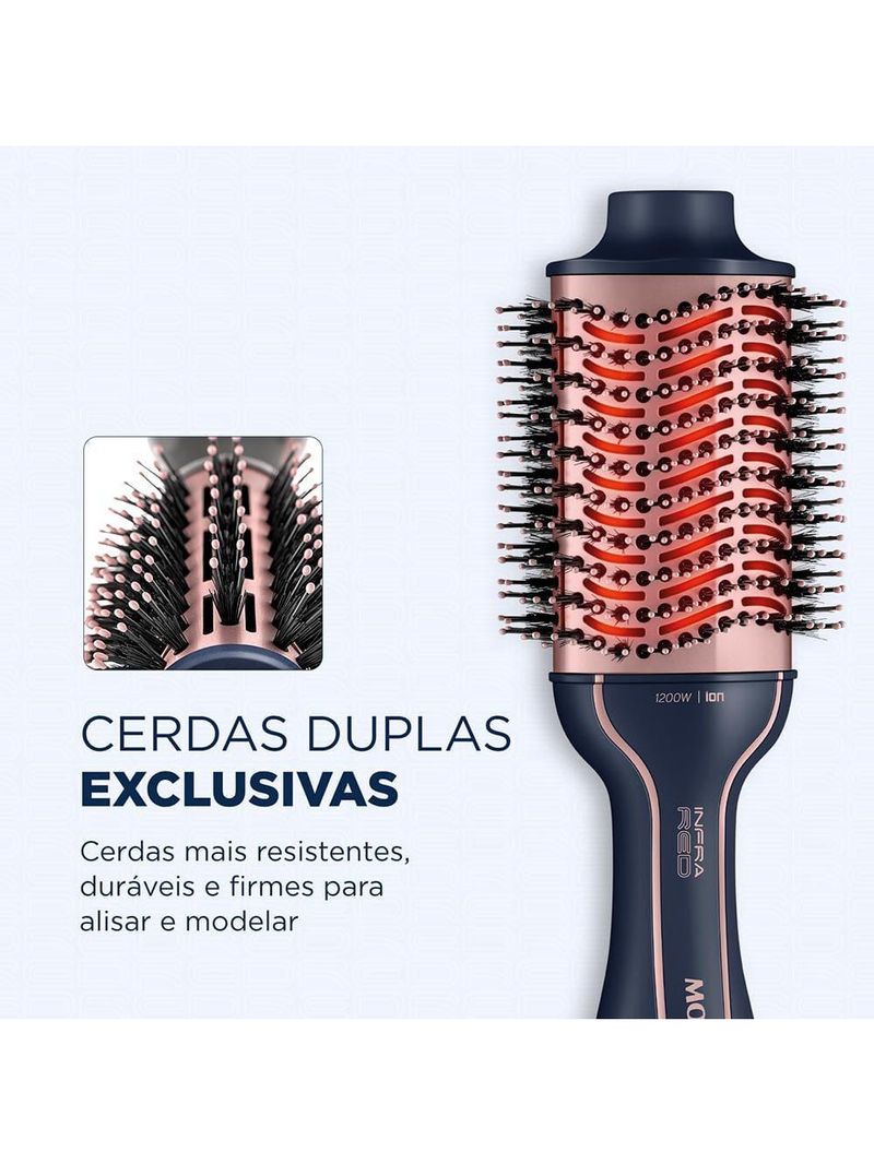 Escova secadora mondial infrared es-01 1200w azul/rose bivolt
