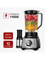 Liquidificador mondial turbo l-1100 3l 1100w 12 velocidades preto/inox