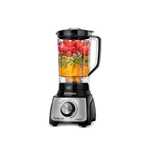 Liquidificador mondial turbo l-1100 3l 1100w 12 velocidades preto/inox