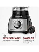Liquidificador mondial turbo l-1100 3l 1100w 12 velocidades preto/inox