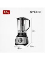 Liquidificador mondial turbo l-1100 3l 1100w 12 velocidades preto/inox