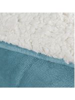 Coberdrom apollo king sherpa pele de carneiro + manta flannel - azul quartzo