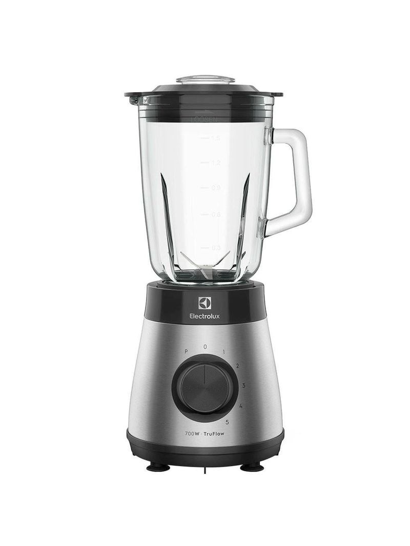 Liquidificador electrolux ebs30 aço inox escovado/preto com copo de vidro 700w e 5 velocidades