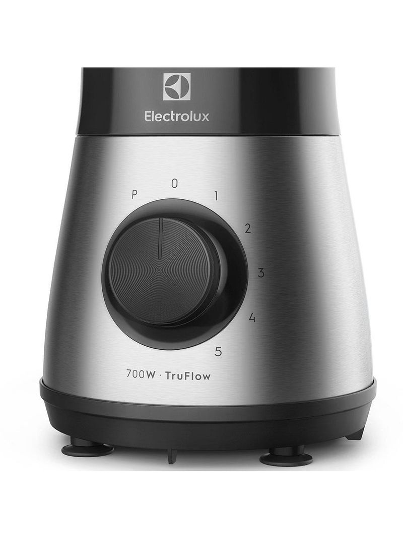 Liquidificador electrolux ebs30 aço inox escovado/preto com copo de vidro 700w e 5 velocidades
