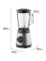 Liquidificador electrolux ebs30 aço inox escovado/preto com copo de vidro 700w e 5 velocidades