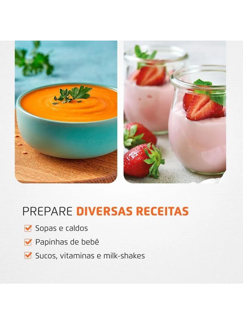 Mixer mondial pratic m-15-b 2 em 1 com copo medidor preto – 200 w