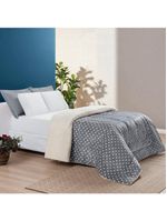 Coberdrom cobertor meggy poá king sherpa manta flannel bolinhas - cinza