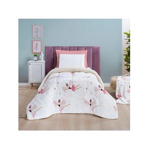 Coberdrom cobertor fantasy solteiro infantiil sherpa manta toque lã de carneiro - bailarina - branco