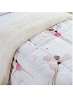 Coberdrom cobertor fantasy solteiro infantiil sherpa manta toque lã de carneiro - bailarina - branco