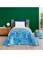 Coberdrom cobertor fantasy solteiro infantiil sherpa manta toque lã de carneiro - astronauta - azul