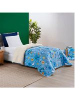 Coberdrom cobertor fantasy solteiro infantiil sherpa manta toque lã de carneiro - astronauta - azul