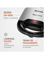 Sanduicheira mondial master grill s-20 - preto/inox
