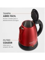 Chaleira elétrica mondial ce-06-r 2 litros 1200w - vermelha