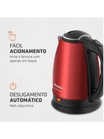 Chaleira elétrica mondial ce-06-r 2 litros 1200w - vermelha