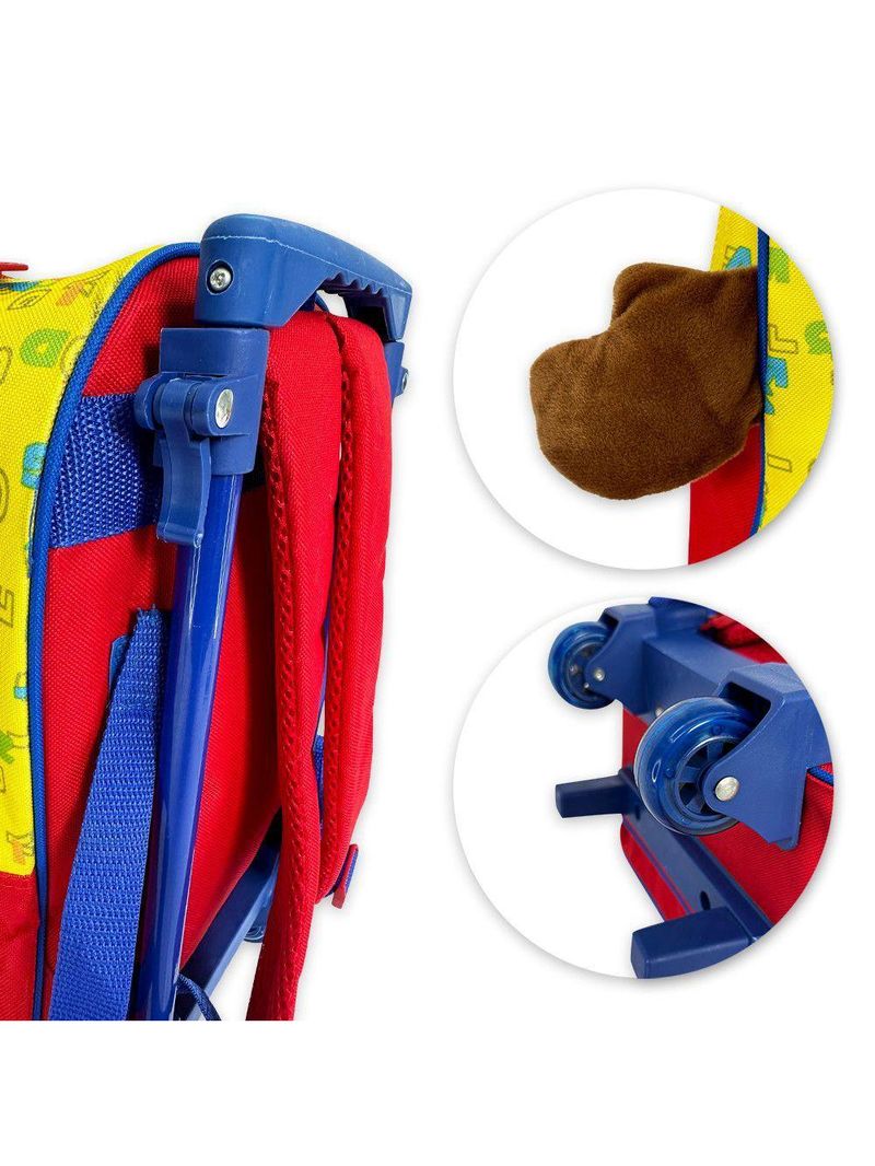 Mochila Infantil Rodinhas Urso Escolar Ursinho Menino