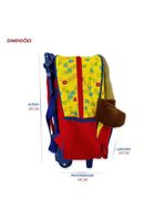 Mochila Infantil Rodinhas Urso Escolar Ursinho Menino