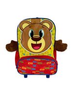 Mochila Infantil Rodinhas Urso Escolar Ursinho Menino