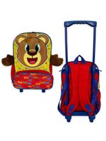 Mochila Infantil Rodinhas Urso Escolar Ursinho Menino