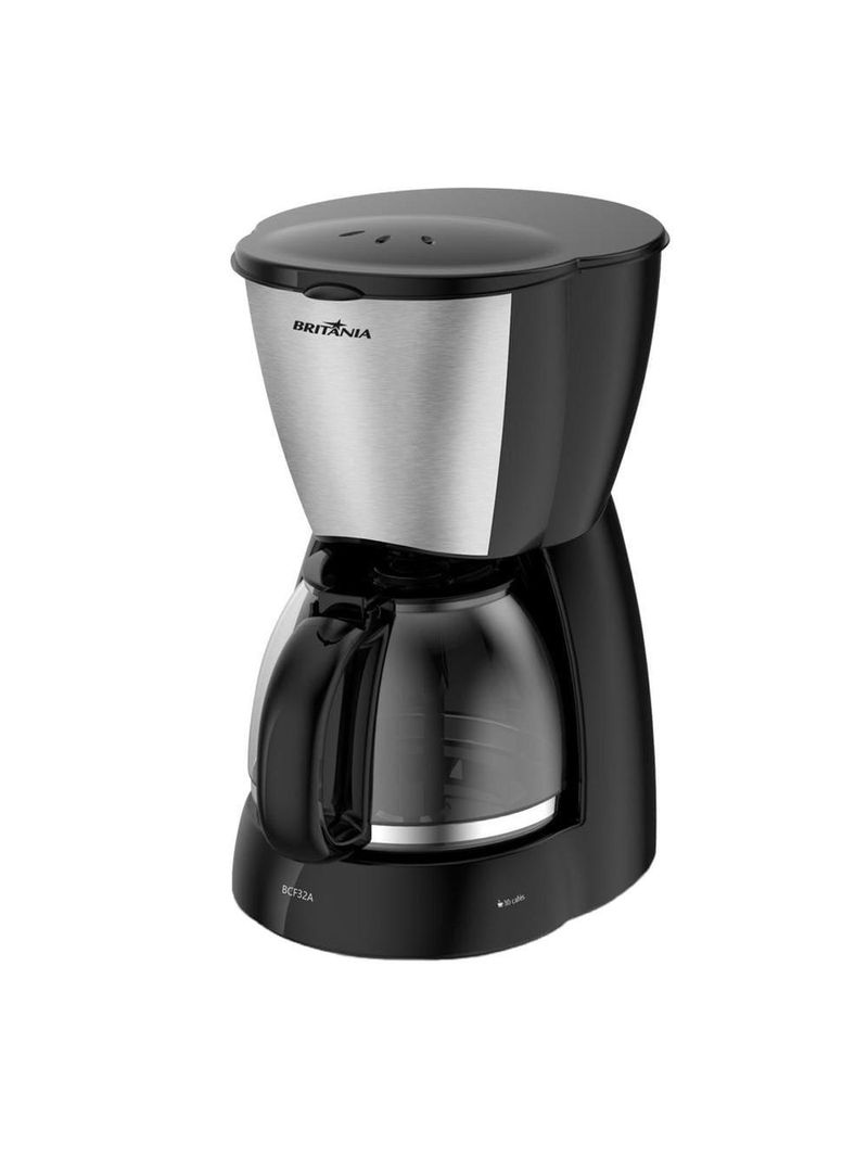 Cafeteira elétrica britânia bcf32a 30 xícaras - preto e inox