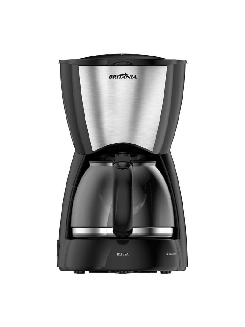 Cafeteira elétrica britânia bcf32a 30 xícaras - preto e inox