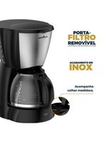 Cafeteira elétrica britânia bcf32a 30 xícaras - preto e inox