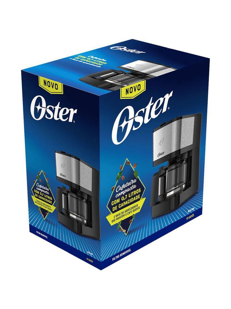 Cafeteira elétrica oster ocaf300 19 xícaras - preta/inox