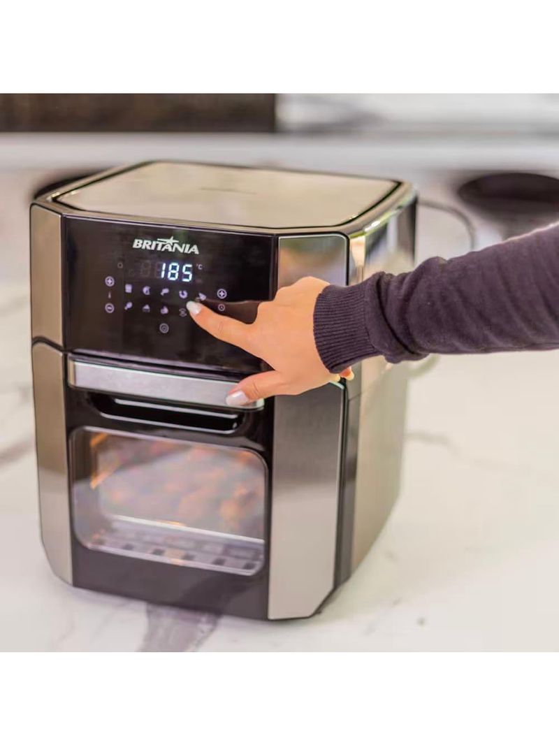 Fritadeira elétrica sem Óleo air fry britânia oven bfr2100p 12l - preta
